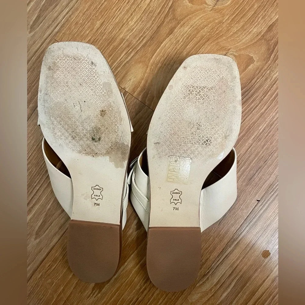 Tory Burch 'Delaney' Crisscross Slide Sandal Beige Womens 7 MSRP $248, L…